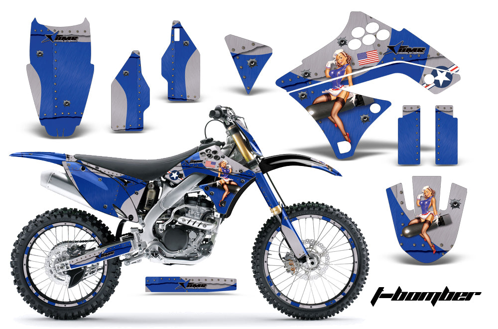 Graphics Kit Decal Sticker Wrap + # Plates For Kawasaki KX250F 2009-2012 TBOMBER BLUE-atv motorcycle utv parts accessories gear helmets jackets gloves pantsAll Terrain Depot