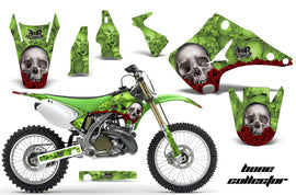 Dirt Bike Decal Graphics Kit Wrap For Kawasaki KX125 KX250 2003-2016 BONES GREEN-atv motorcycle utv parts accessories gear helmets jackets gloves pantsAll Terrain Depot