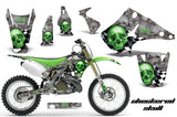 Dirt Bike Decal Graphics Kit Wrap For Kawasaki KX125 KX250 2003-2016 CHECKERED GREEN SILVER