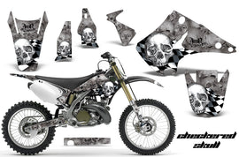 Dirt Bike Decal Graphics Kit Wrap For Kawasaki KX125 KX250 2003-2016 CHECKERED CHROME SILVER-atv motorcycle utv parts accessories gear helmets jackets gloves pantsAll Terrain Depot