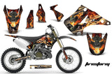 Graphics Kit Decal Sticker Wrap + # Plates For Kawasaki KX125 KX250 2003-2016 FIRESTORM BLACK