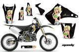 Dirt Bike Decal Graphics Kit Wrap For Kawasaki KX125 KX250 2003-2016 MANDY BLACK