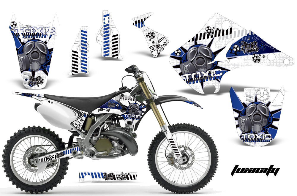 Dirt Bike Decal Graphics Kit Wrap For Kawasaki KX125 KX250 2003-2016 TOXIC BLUE WHITE-atv motorcycle utv parts accessories gear helmets jackets gloves pantsAll Terrain Depot