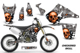 Graphics Kit Decal Sticker Wrap + # Plates For Kawasaki KX125 KX250 2003-2016 CHECKERED ORANGE SILVER