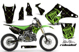 Graphics Kit Decal Sticker Wrap + # Plates For Kawasaki KX125 KX250 2003-2016 RELOADED GREEN BLACK