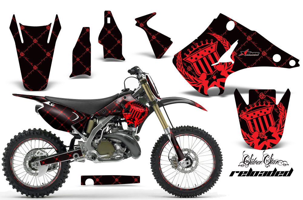 Graphics Kit Decal Sticker Wrap + # Plates For Kawasaki KX125 KX250 2003-2016 RELOADED RED BLACK-atv motorcycle utv parts accessories gear helmets jackets gloves pantsAll Terrain Depot