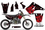 Graphics Kit Decal Sticker Wrap + # Plates For Kawasaki KX125 KX250 2003-2016 RELOADED RED BLACK