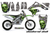Dirt Bike Decal Graphic Kit Sticker Wrap For Kawasaki KXF450 2006-2008 CHECKERED GREEN