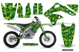 Dirt Bike Decal Graphic Kit Sticker Wrap For Kawasaki KXF450 2006-2008 DIGICAMO GREEN-atv motorcycle utv parts accessories gear helmets jackets gloves pantsAll Terrain Depot