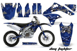 Dirt Bike Decal Graphic Kit Sticker Wrap For Kawasaki KXF450 2006-2008 DOG FIGHT BLUE-atv motorcycle utv parts accessories gear helmets jackets gloves pantsAll Terrain Depot