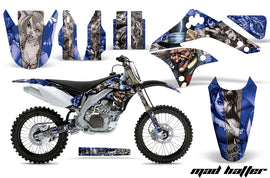 Dirt Bike Decal Graphic Kit Sticker Wrap For Kawasaki KXF450 2006-2008 HATTER SILVER BLUE-atv motorcycle utv parts accessories gear helmets jackets gloves pantsAll Terrain Depot