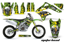Dirt Bike Decal Graphic Kit Sticker Wrap For Kawasaki KXF450 2006-2008 MOTORHEAD GREEN-atv motorcycle utv parts accessories gear helmets jackets gloves pantsAll Terrain Depot