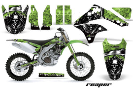 Dirt Bike Decal Graphic Kit Sticker Wrap For Kawasaki KXF450 2006-2008 REAPER GREEN-atv motorcycle utv parts accessories gear helmets jackets gloves pantsAll Terrain Depot