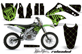 Dirt Bike Decal Graphic Kit Sticker Wrap For Kawasaki KXF450 2006-2008 RELOADED GREEN BLACK-atv motorcycle utv parts accessories gear helmets jackets gloves pantsAll Terrain Depot