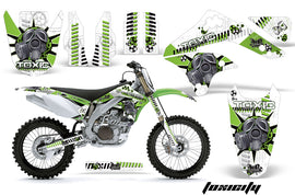Dirt Bike Decal Graphic Kit Sticker Wrap For Kawasaki KXF450 2006-2008 TOXIC GREEN WHITE-atv motorcycle utv parts accessories gear helmets jackets gloves pantsAll Terrain Depot