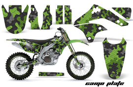 Graphics Kit Decal Sticker Wrap + # Plates For Kawasaki KXF450 2006-2008 CAMOPLATE GREEN-atv motorcycle utv parts accessories gear helmets jackets gloves pantsAll Terrain Depot