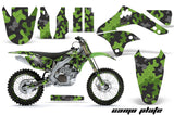 Graphics Kit Decal Sticker Wrap + # Plates For Kawasaki KXF450 2006-2008 CAMOPLATE GREEN