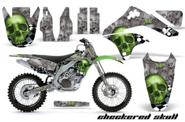 Graphics Kit Decal Sticker Wrap + # Plates For Kawasaki KXF450 2006-2008 CHECKERED GREEN-atv motorcycle utv parts accessories gear helmets jackets gloves pantsAll Terrain Depot