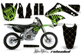 Graphics Kit Decal Sticker Wrap + # Plates For Kawasaki KXF450 2006-2008 RELOADED GREEN BLACK