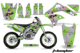 Graphics Kit Decal Sticker Wrap + # Plates For Kawasaki KXF450 2006-2008 TBOMBER GREEN-atv motorcycle utv parts accessories gear helmets jackets gloves pantsAll Terrain Depot