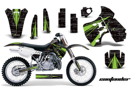 Dirt Bike Graphics Kit Decal Sticker Wrap For Kawasaki KX500 1988-2004 CONTENDER GREEN BLACK-atv motorcycle utv parts accessories gear helmets jackets gloves pantsAll Terrain Depot