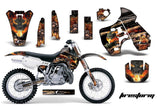 Dirt Bike Graphics Kit Decal Sticker Wrap For Kawasaki KX500 1988-2004 FIRESTORM BLACK