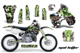 Dirt Bike Graphics Kit Decal Sticker Wrap For Kawasaki KX500 1988-2004 HATTER GREEN SILVER