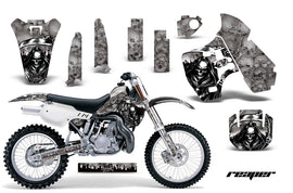 Dirt Bike Graphics Kit Decal Sticker Wrap For Kawasaki KX500 1988-2004 REAPER SILVER-atv motorcycle utv parts accessories gear helmets jackets gloves pantsAll Terrain Depot