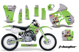 Dirt Bike Graphics Kit Decal Sticker Wrap For Kawasaki KX500 1988-2004 TBOMBER GREEN-atv motorcycle utv parts accessories gear helmets jackets gloves pantsAll Terrain Depot