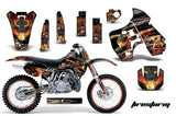Graphics Kit Decal Sticker Wrap + # Plates For Kawasaki KX500 1988-2004 FIRESTORM BLACK