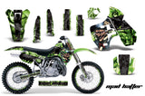 Graphics Kit Decal Sticker Wrap + # Plates For Kawasaki KX500 1988-2004 HATTER BLACK GREEN
