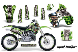 Graphics Kit Decal Sticker Wrap + # Plates For Kawasaki KX500 1988-2004 HATTER SILVER GREEN-atv motorcycle utv parts accessories gear helmets jackets gloves pantsAll Terrain Depot