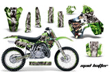 Graphics Kit Decal Sticker Wrap + # Plates For Kawasaki KX500 1988-2004 HATTER SILVER GREEN