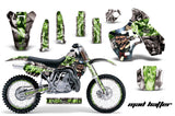Graphics Kit Decal Sticker Wrap + # Plates For Kawasaki KX500 1988-2004 HATTER GREEN SILVER