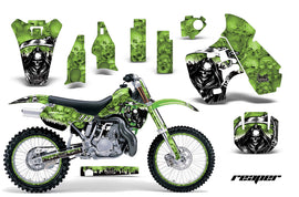 Graphics Kit Decal Sticker Wrap + # Plates For Kawasaki KX500 1988-2004 REAPER GREEN-atv motorcycle utv parts accessories gear helmets jackets gloves pantsAll Terrain Depot