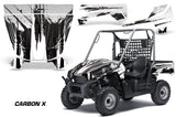 UTV Graphics Kit Decal Sticker Wrap For Kawasaki Teryx 750 2010-2012 CARBONX WHITE