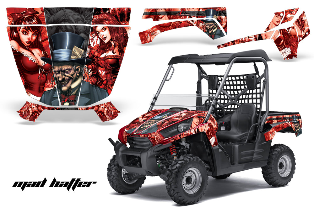 UTV Graphics Kit Decal Sticker Wrap For Kawasaki Teryx 750 2010-2012 HATTER BLACK RED-atv motorcycle utv parts accessories gear helmets jackets gloves pantsAll Terrain Depot