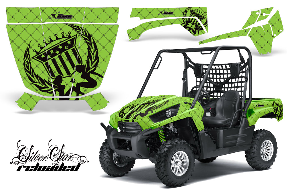 UTV Graphics Kit Decal Sticker Wrap For Kawasaki Teryx 750 2010-2012 RELOADED GREEN BLACK-atv motorcycle utv parts accessories gear helmets jackets gloves pantsAll Terrain Depot