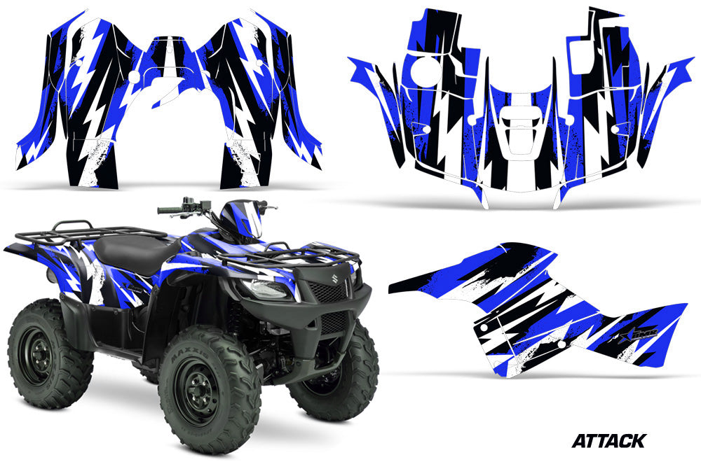 ATV Graphics Kit Decal Sticker Wrap For Suzuki Quad 500 AXi 2013-2015 ATTACK BLUE-atv motorcycle utv parts accessories gear helmets jackets gloves pantsAll Terrain Depot