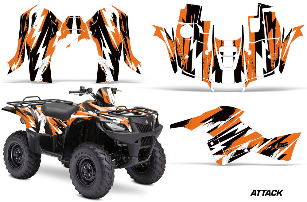 ATV Graphics Kit Decal Sticker Wrap For Suzuki Quad 500 AXi 2013-2015 ATTACK ORANGE-atv motorcycle utv parts accessories gear helmets jackets gloves pantsAll Terrain Depot