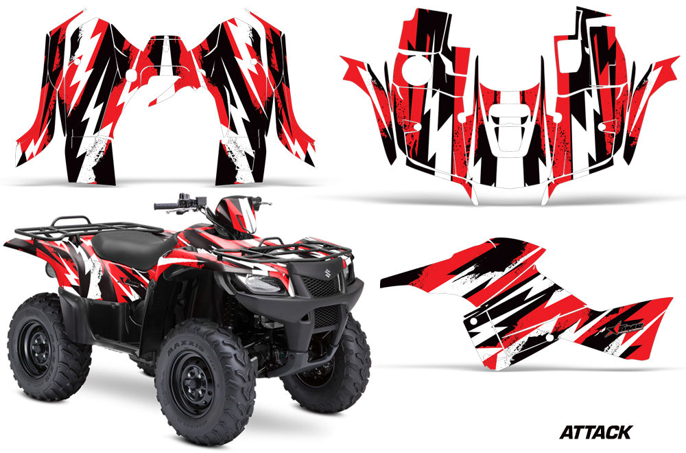 ATV Graphics Kit Decal Sticker Wrap For Suzuki Quad 500 AXi 2013-2015 ATTACK RED-atv motorcycle utv parts accessories gear helmets jackets gloves pantsAll Terrain Depot