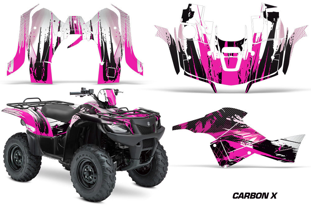 ATV Graphics Kit Decal Sticker Wrap For Suzuki Quad 500 AXi 2013-2015 CARBONX PINK-atv motorcycle utv parts accessories gear helmets jackets gloves pantsAll Terrain Depot