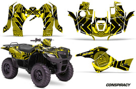 ATV Graphics Kit Decal Sticker Wrap For Suzuki Quad 500 AXi 2013-2015 CONSPIRACY YELLOW-atv motorcycle utv parts accessories gear helmets jackets gloves pantsAll Terrain Depot