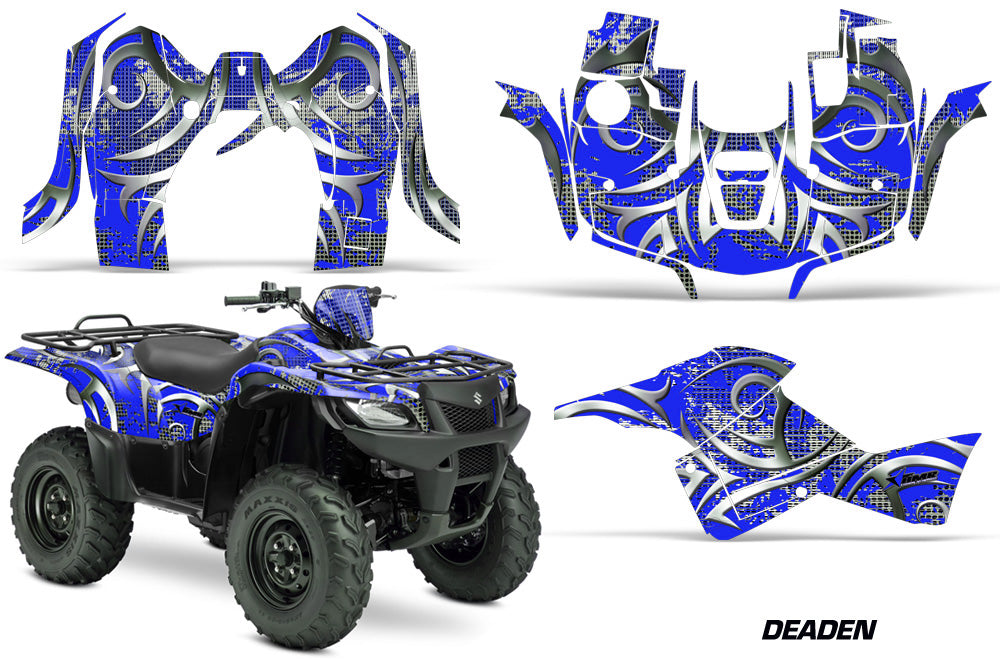 ATV Graphics Kit Decal Sticker Wrap For Suzuki Quad 500 AXi 2013-2015 DEADEN BLUE-atv motorcycle utv parts accessories gear helmets jackets gloves pantsAll Terrain Depot