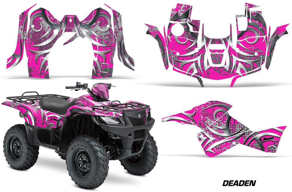 ATV Graphics Kit Decal Sticker Wrap For Suzuki Quad 500 AXi 2013-2015 DEADEN PINK-atv motorcycle utv parts accessories gear helmets jackets gloves pantsAll Terrain Depot