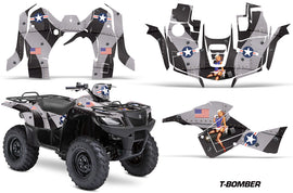 ATV Graphics Kit Decal Sticker Wrap For Suzuki Quad 500 AXi 2013-2015 TBOMBER BLACK-atv motorcycle utv parts accessories gear helmets jackets gloves pantsAll Terrain Depot