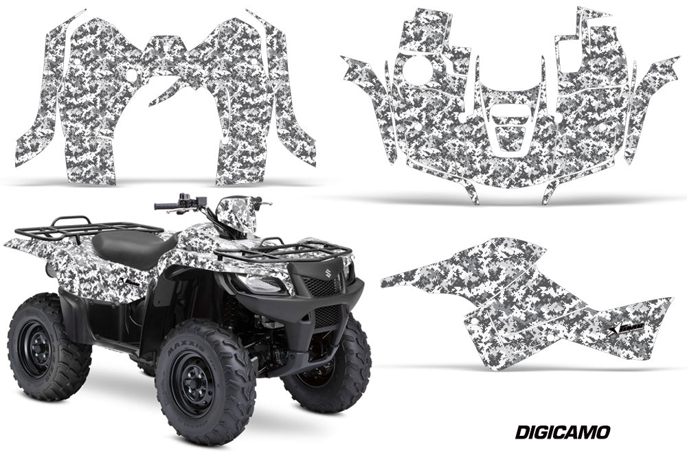 ATV Graphics Kit Decal Sticker Wrap For Suzuki Quad 500 AXi 2013-2015 DIGICAMO WHITE-atv motorcycle utv parts accessories gear helmets jackets gloves pantsAll Terrain Depot
