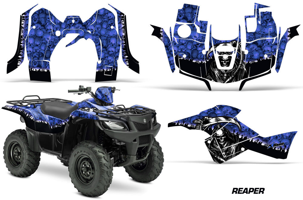 ATV Graphics Kit Decal Sticker Wrap For Suzuki Quad 500 AXi 2013-2015 REAPER BLUE-atv motorcycle utv parts accessories gear helmets jackets gloves pantsAll Terrain Depot