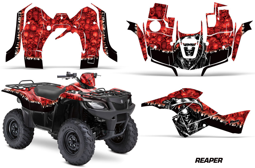 ATV Graphics Kit Decal Sticker Wrap For Suzuki Quad 500 AXi 2013-2015 REAPER RED-atv motorcycle utv parts accessories gear helmets jackets gloves pantsAll Terrain Depot