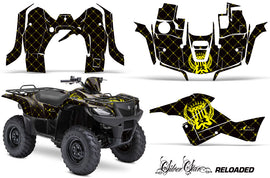 ATV Graphics Kit Decal Sticker Wrap For Suzuki Quad 500 AXi 2013-2015 RELOADED YELLOW BLACK-atv motorcycle utv parts accessories gear helmets jackets gloves pantsAll Terrain Depot
